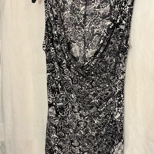 Black and White Patterned Women's Dress